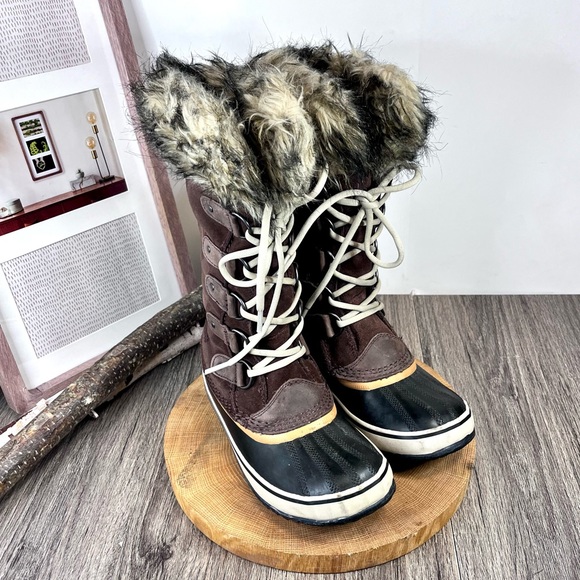 *Sorel | Joan Of Arctic NL1540-256 Sudan Brown Suede Waterproof Boots Size 7 - Picture 6 of 16